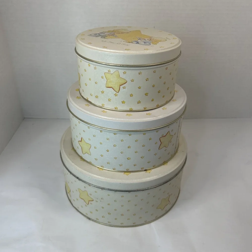 Enesco Precious Moments Nested We Saw A Star Tin Set Read
